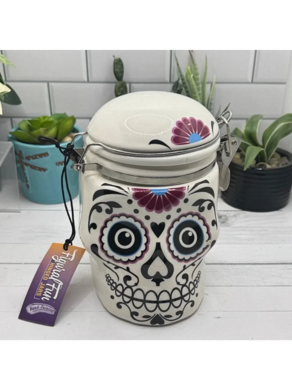 Boston Warehouse Day Of The Dead Skull Hinged Jar
